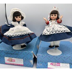 Madame Alexander France 517 & France 552 Dolls | Vintage 1985 Original Box Stand